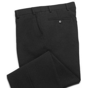 HABAND Men Dress Pant, Flat Front, Black 46 L33